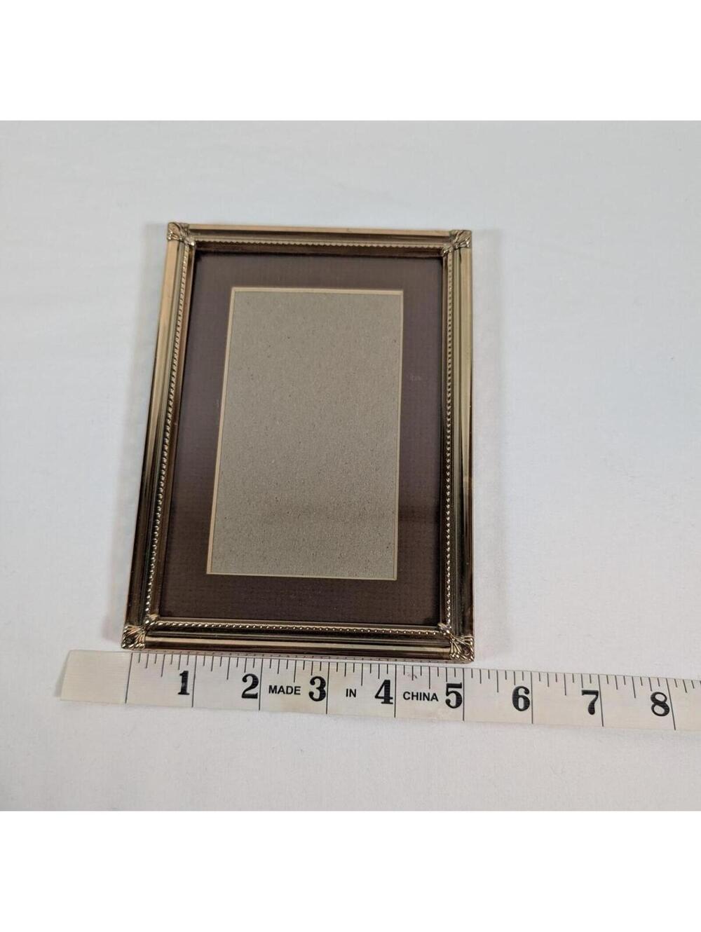 Vintage Small Gold Tone Decorative Picture Frame with Stand